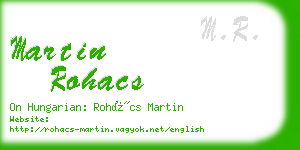 martin rohacs business card